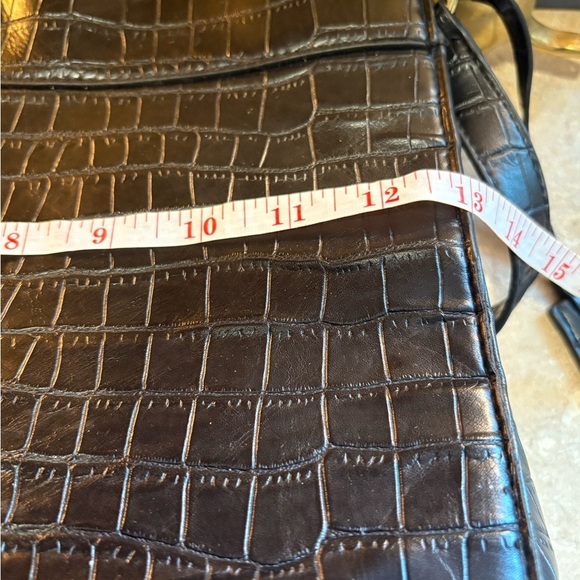 London Fog Satchel Bag Black Brielle Croco Purse - Picture 13 of 14